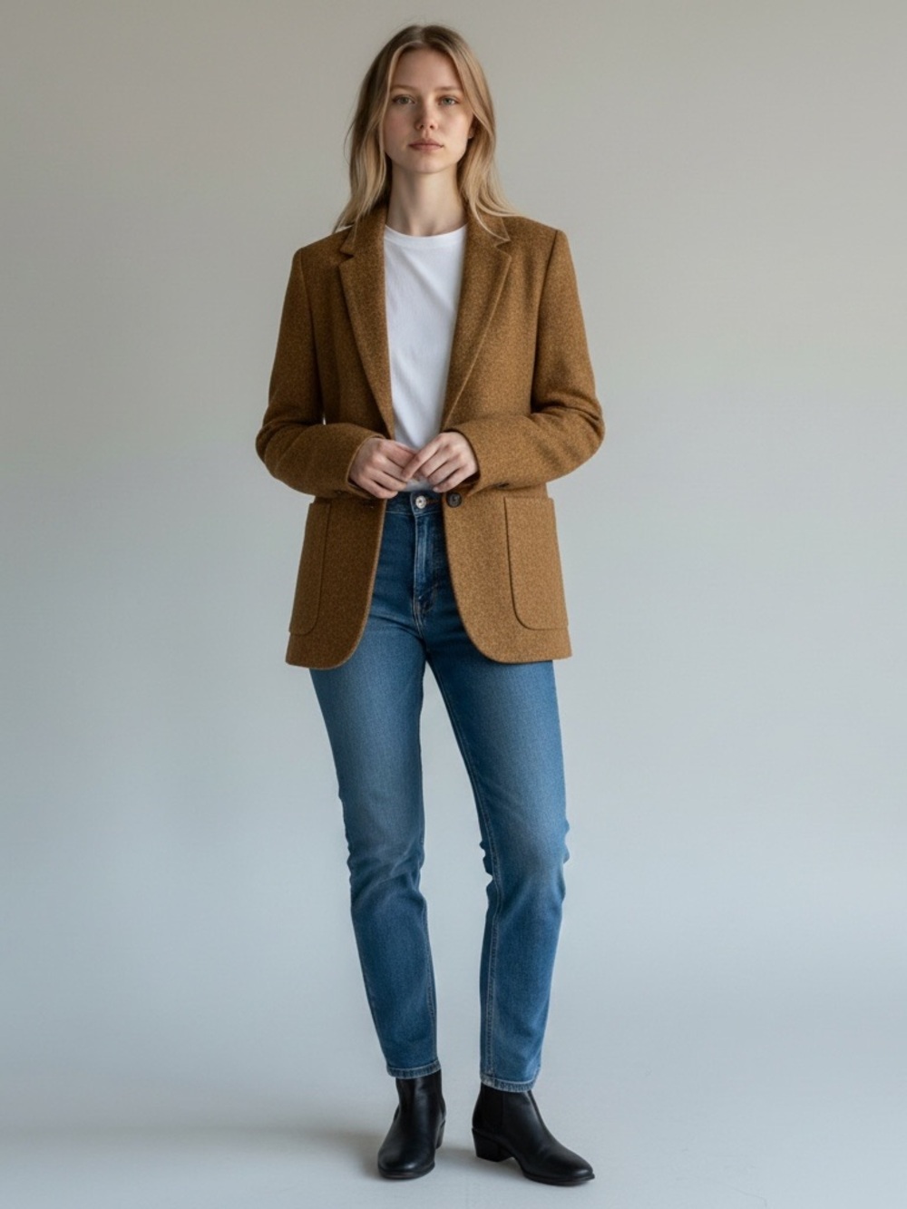 Madewell women’s oversized blazer coat in Mustard